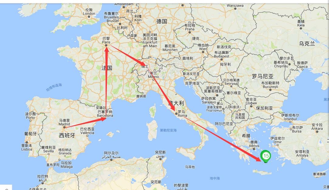 欧洲西班牙法国瑞士意大利希腊5国线路如何设计