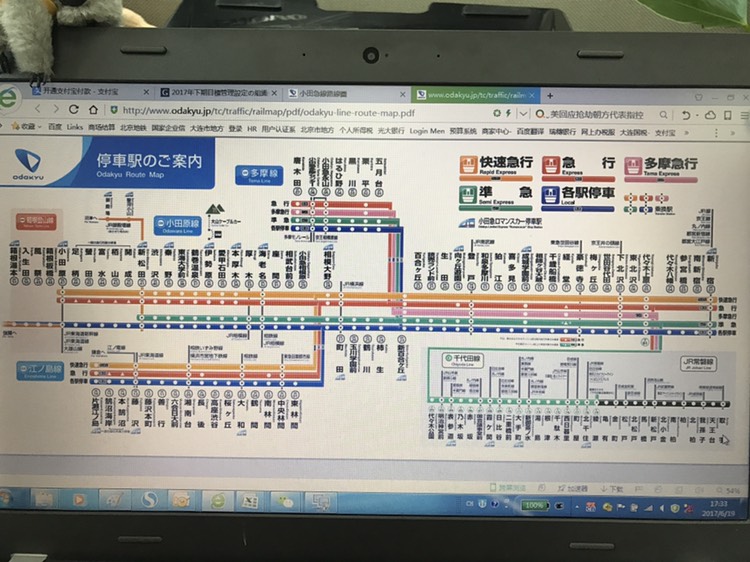我在新宿购买小田急线1470元的周游券去 镰仓 ,但是看小田急线路图