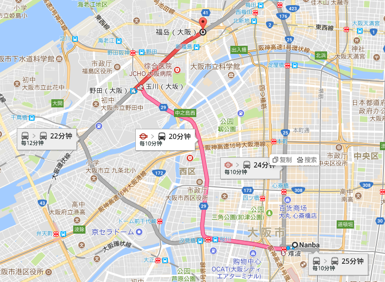 从大阪jr福岛站距离市区近吗?方便吗?