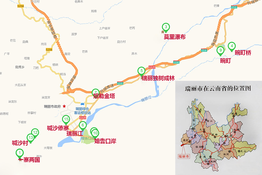 瑞丽市地图