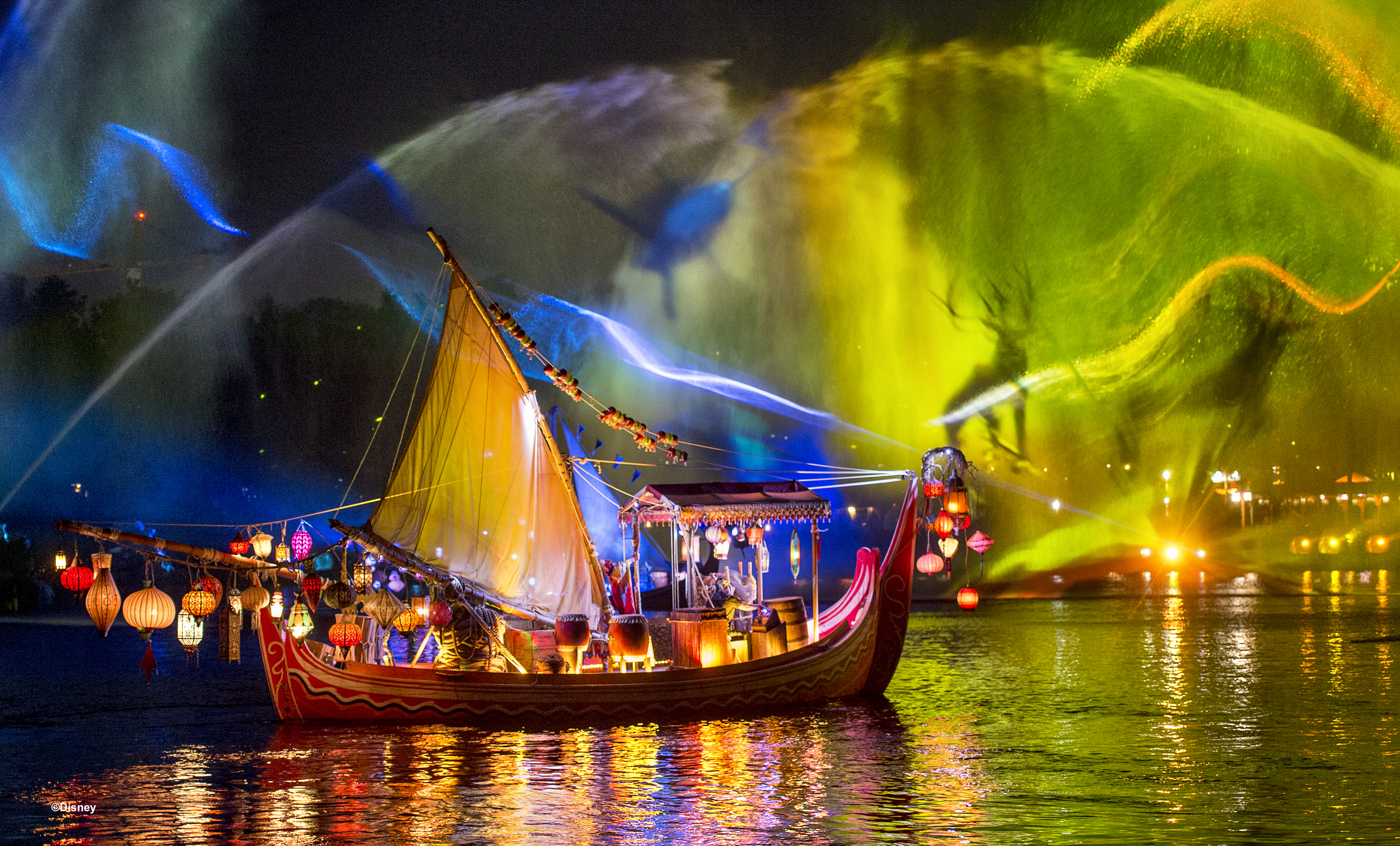 幻河之光(rivers of light)是亚洲之旅园区的夜间灯光秀,表演地点位于