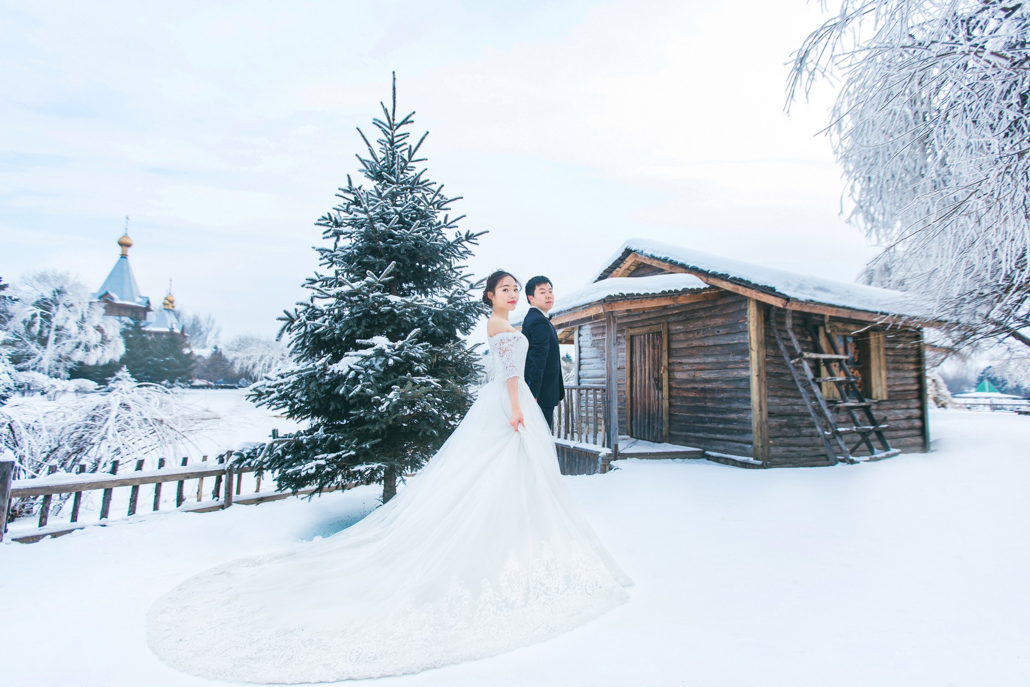 哈尔滨雪景婚纱照_哈尔滨雪景