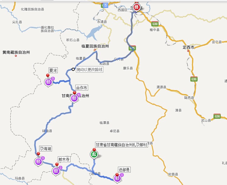 第四段路线: 敦煌 张掖 祁连县八宝镇-门源青石嘴-西宁 兰州 上海