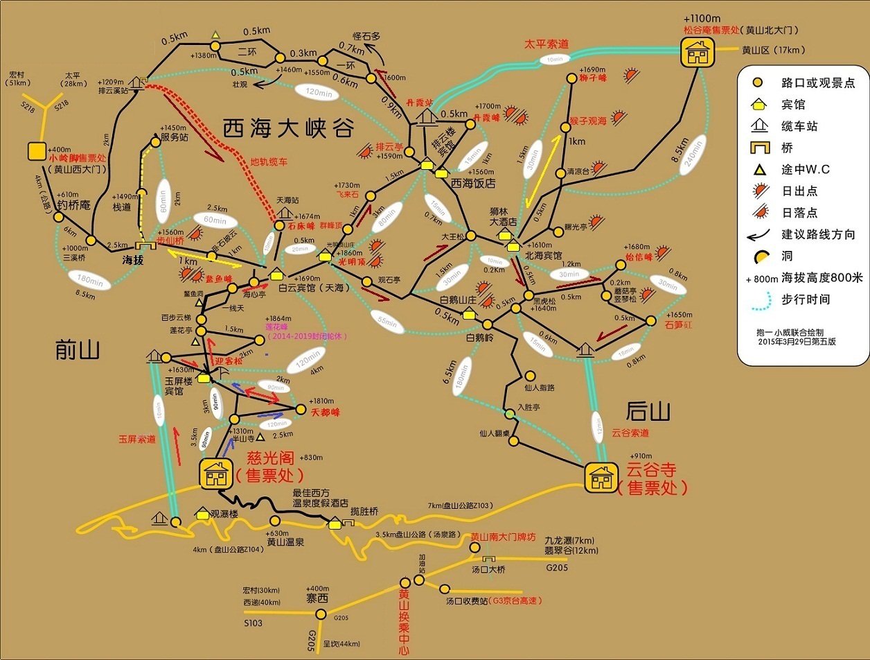 打算8月初去黄山,求黄山游览路线攻略