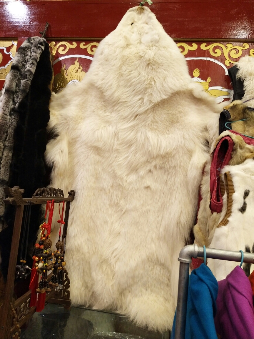 雪狼皮,有个朋友跟我说过,没有买卖就没有杀害,惭愧,我还是想说,这个