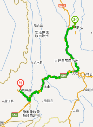 丽江到 腾冲 500多公里,会方便快捷一些昆明到 腾冲 600多公里